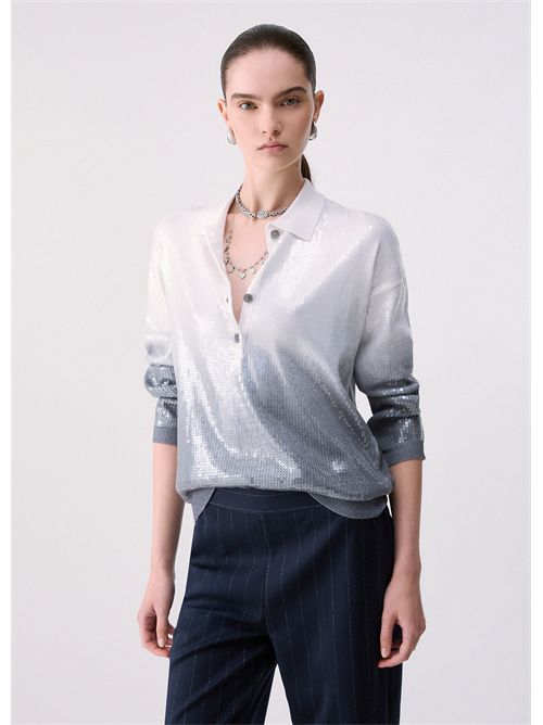 Polo dégradé con paillettes LIU JO | WF6179MS49I/L9205